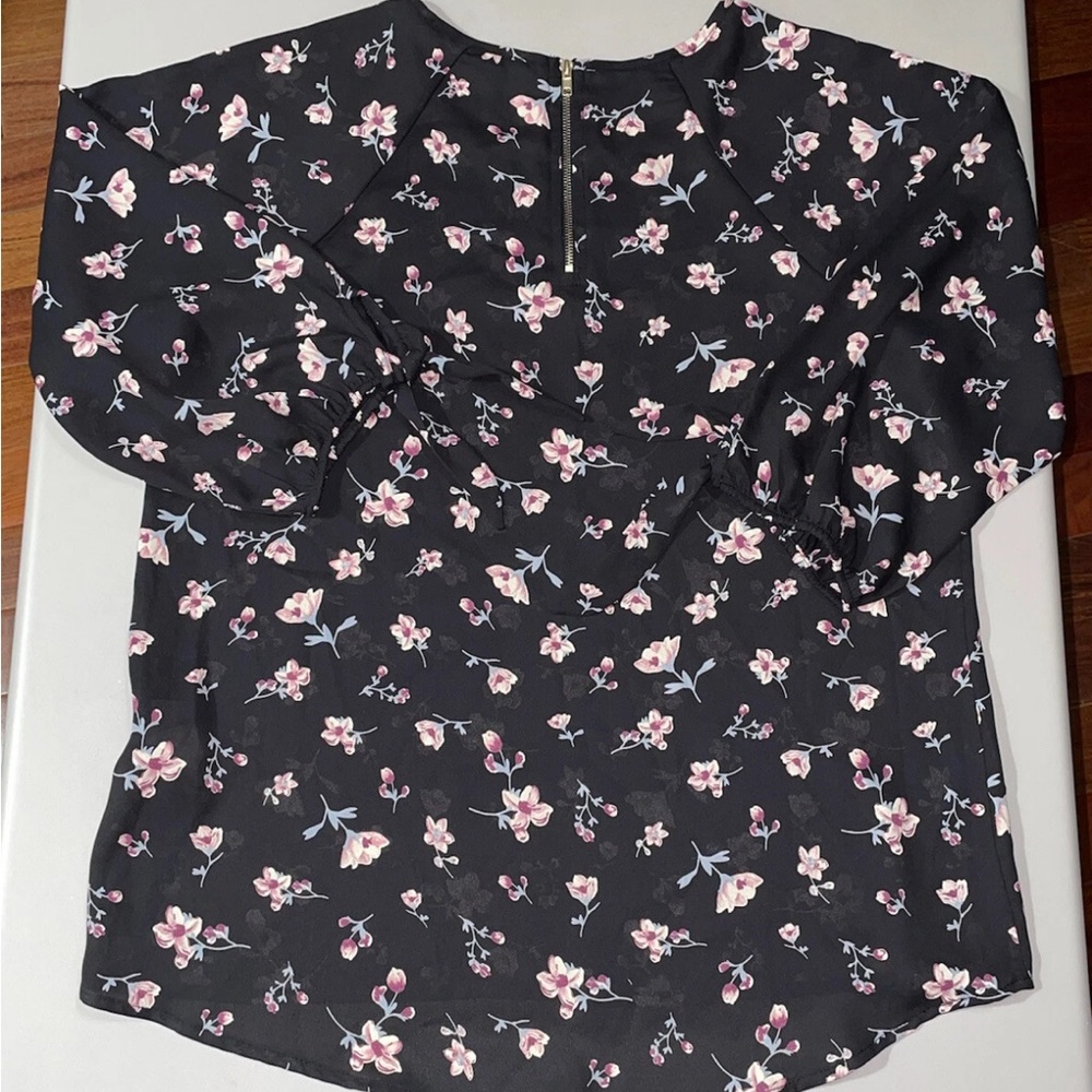 Papermoon Black Floral Top NWT